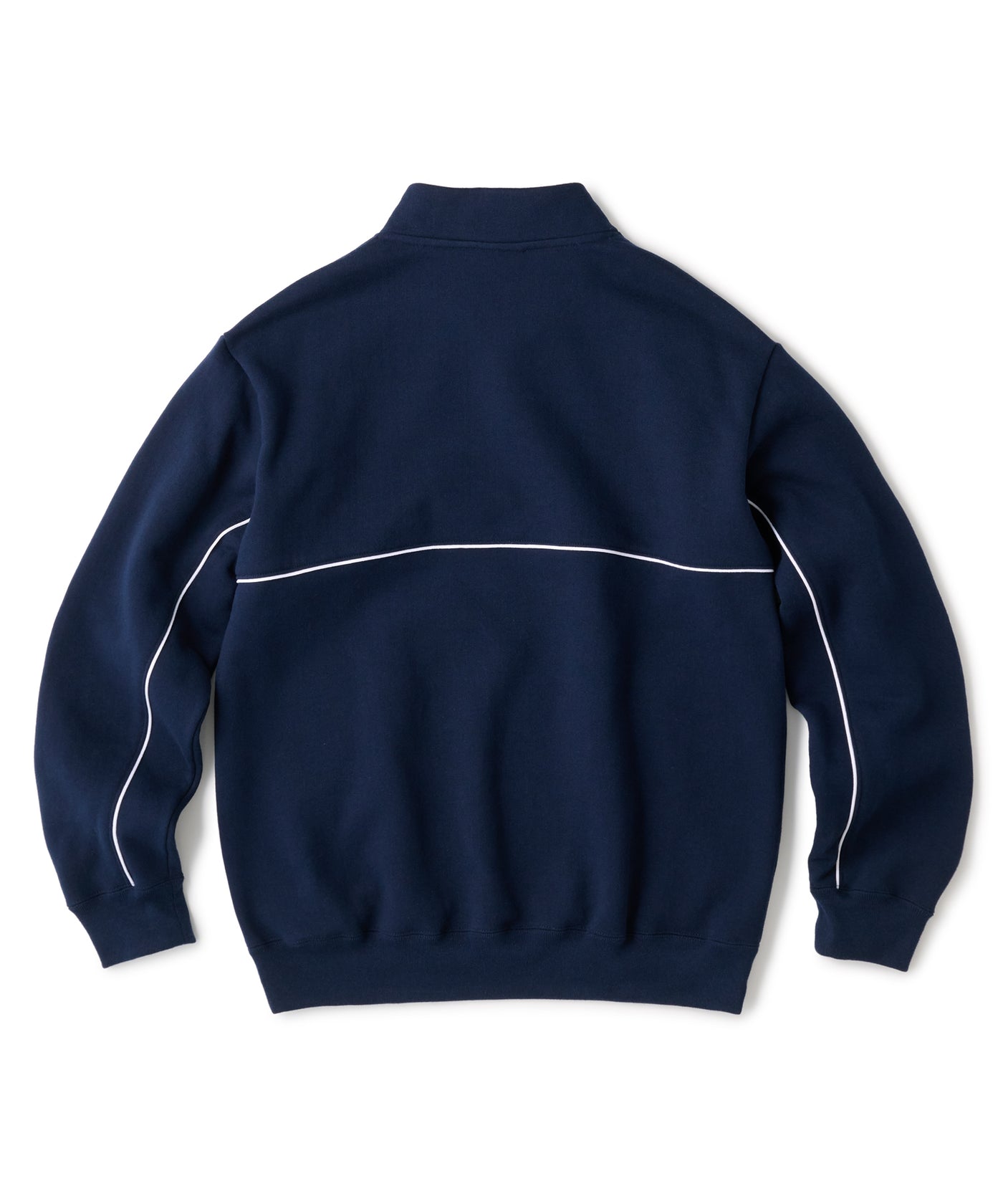 PIPING HALF ZIP SWEATSHIRT - NAVY / S