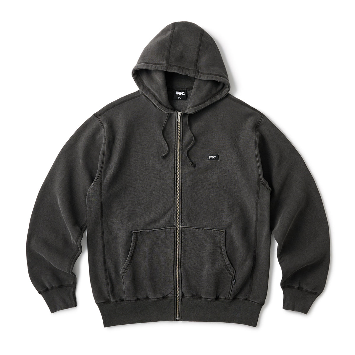 PIGMENT DYED BOX LOGO ZIP UP HOODY – FTC